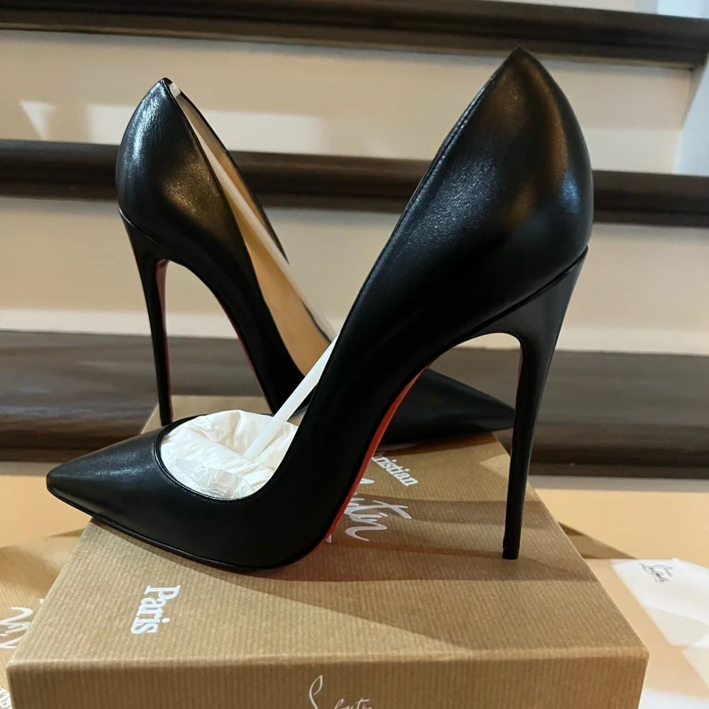 Christian Louboutin So Kate Black Leather Pumps Size 40 - Picture 2 of 14